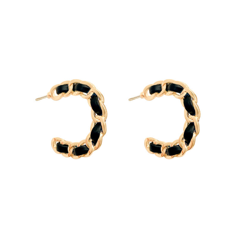 Fashionable Korean Niche Design Retro Stud Gold plated Stainless Steel Earrings