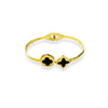 Classic retro black shell four-leaf clover Stainless Steel bracelet for Women