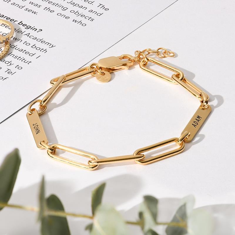 Premium Quality Stainless Steel Paper clip Link Chain Name Bracelet For Women and Men
