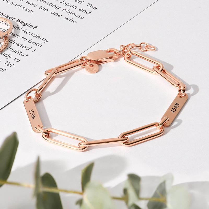 Premium Quality Stainless Steel Paper clip Link Chain Name Bracelet For Women and Men