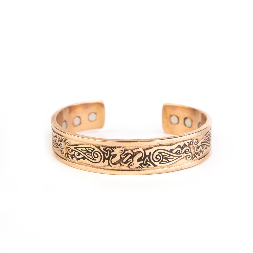 Copper Magnetic Therapy Bracelet Cuff with design Pattern for Men & Women