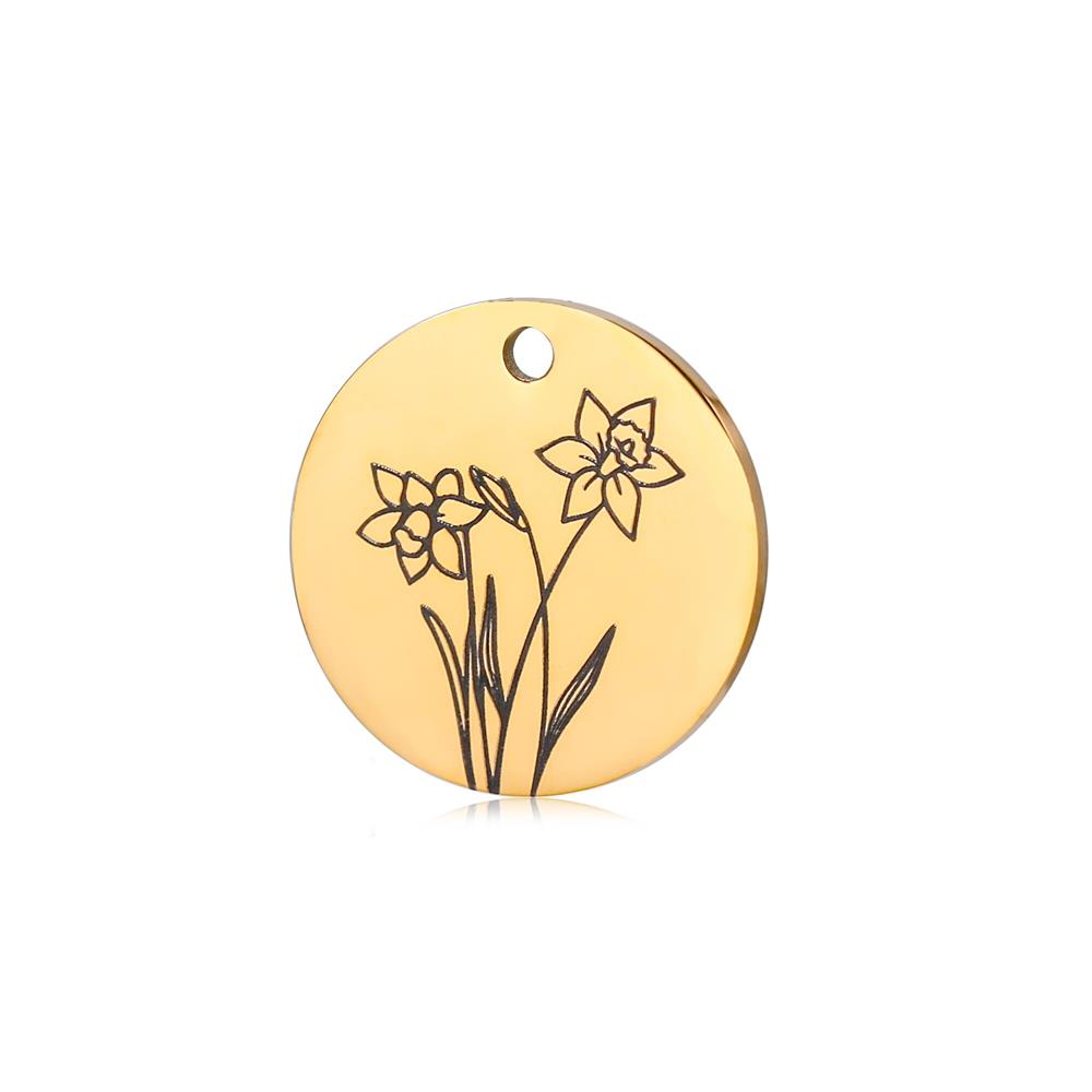 Premium Quality Gold Plated Birth Month Flower Necklace Daily wear for Women