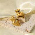 Gold Plated Anti-Tarnish Heart-Themed Earrings for Women