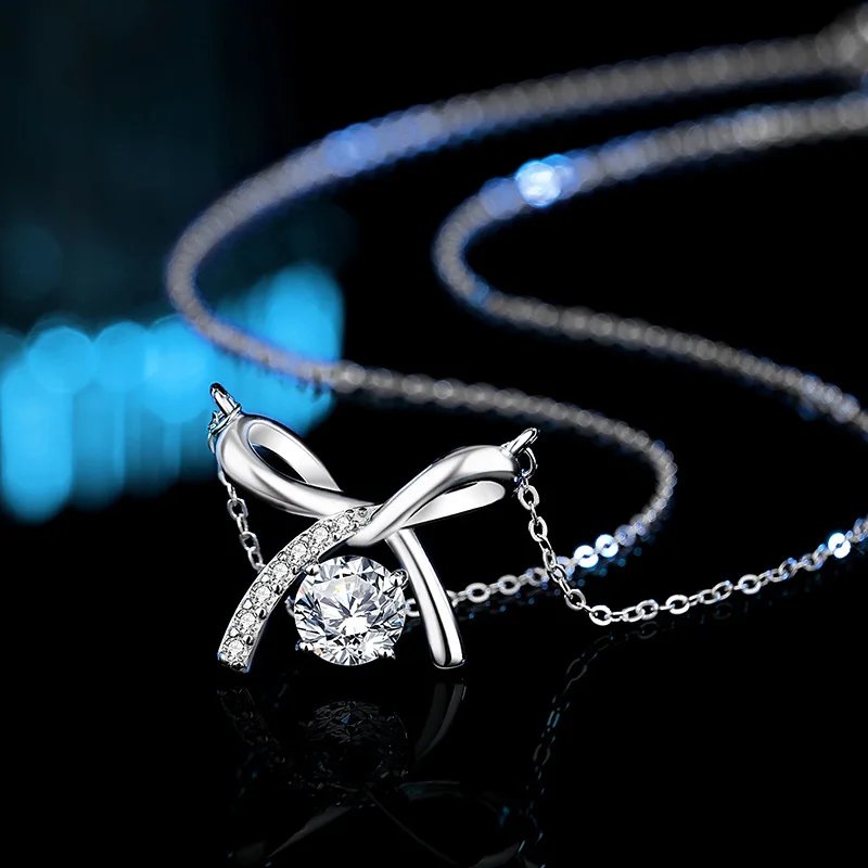 Crystal Studded Infinity Stone Anti Tarnish Pendant Necklace for Women