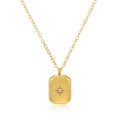 Gold-Plated Anti-Tarnish Star-Themed Geometric Pendant Necklace for Women