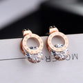 Timeless 316L Stainless Steel Stud Earrings with Trendy Shine AAA Zirconia - Fashion Jewelry for Women