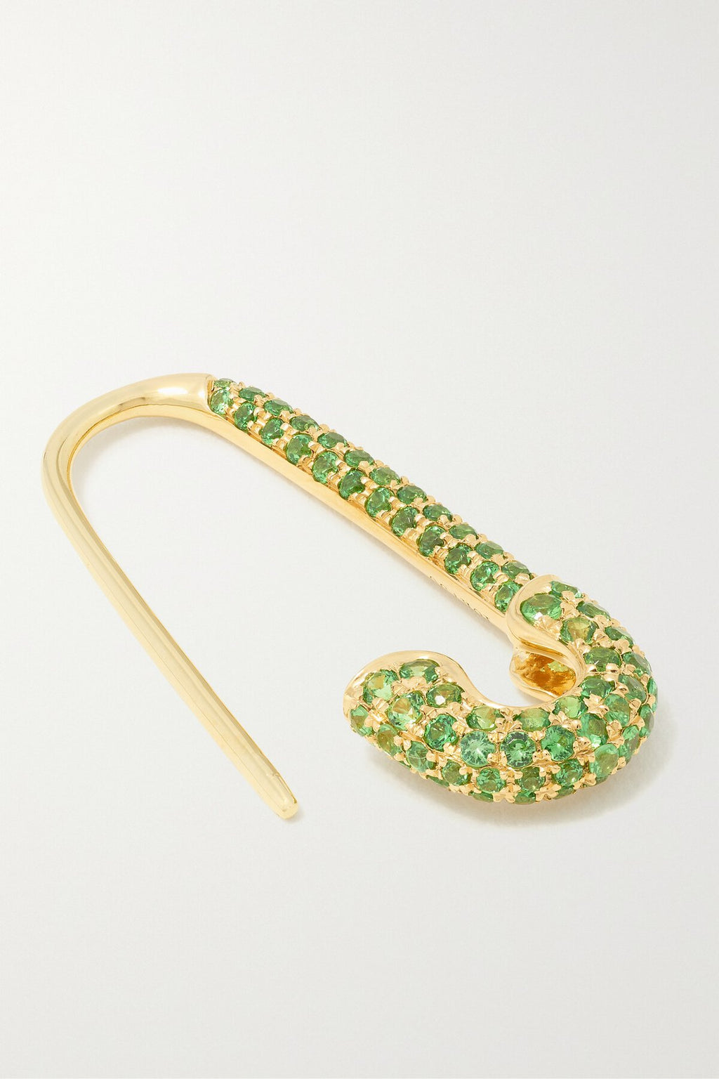 Gold Plated Geometric White Diamond embedded Hoop Pin Drop Stud Earrings For Women