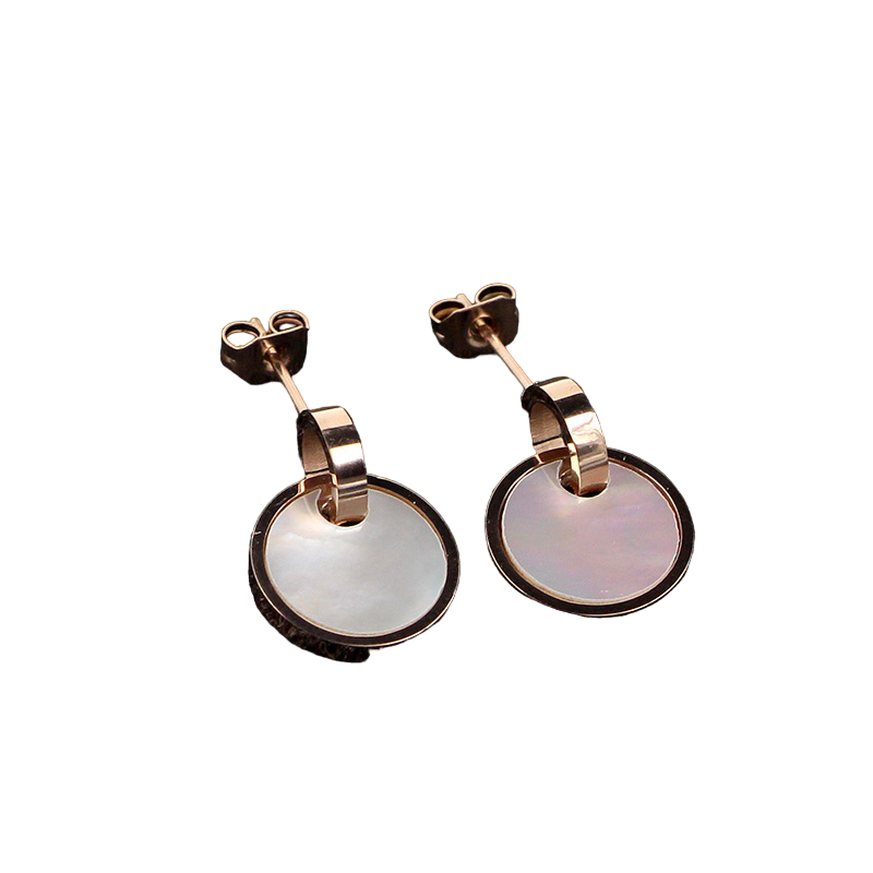 New Fashion Black Shell 18K Gold Plated Earrings for Women