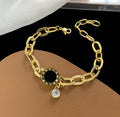 Women's Vintage Punk Roman Numerals Stainless Steel Bracelet - Gothic Hip Hop Charm Wrist Jewelry