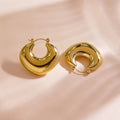 Gold Plated Anti Tarnish Chunky Statement Hoop Earrings