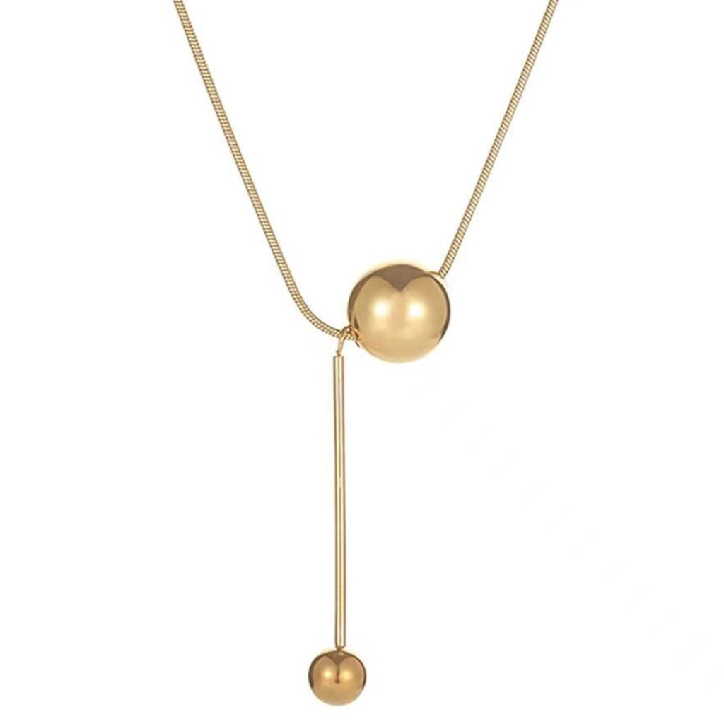 Gold Plated Anti-Tarnish Spherical Pendant Necklace for Women