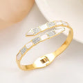 Gold Plated Mother of Pearl Snake Styled AD Studded Anti-Tarnish Bracelet for Women
