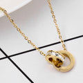Chic Circular Crystal Clavicle Necklace with Roman Numerals - Elegant Jewelry for Women