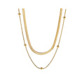 Elegant Gold-Plated Anti-Tarnish Chain Layered Necklace for Women