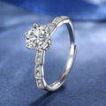 Silver Plated American Diamond Studded Anti Tarnish Solitaire Adjustable Finger Ring