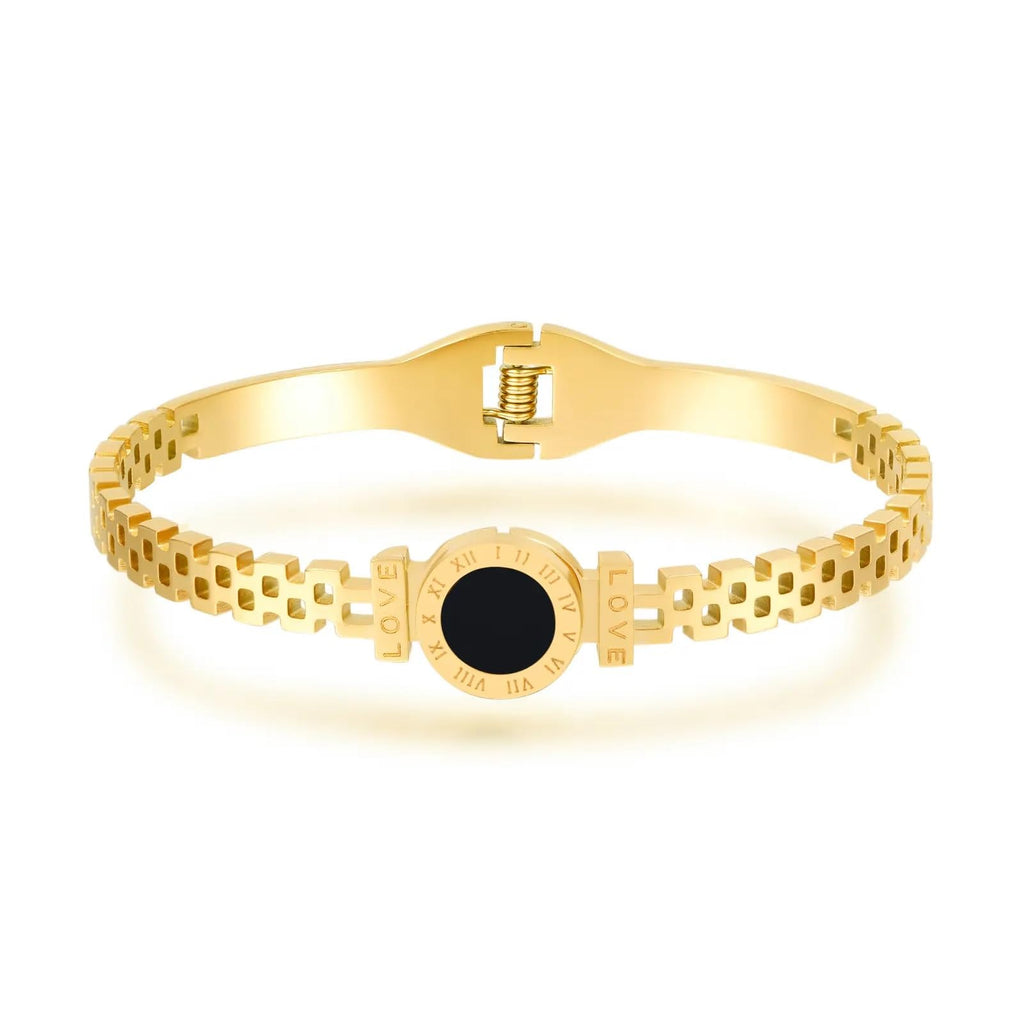 Gold Plated Roman Zig Zag Style Anti-Tarnish Bracelet For Women