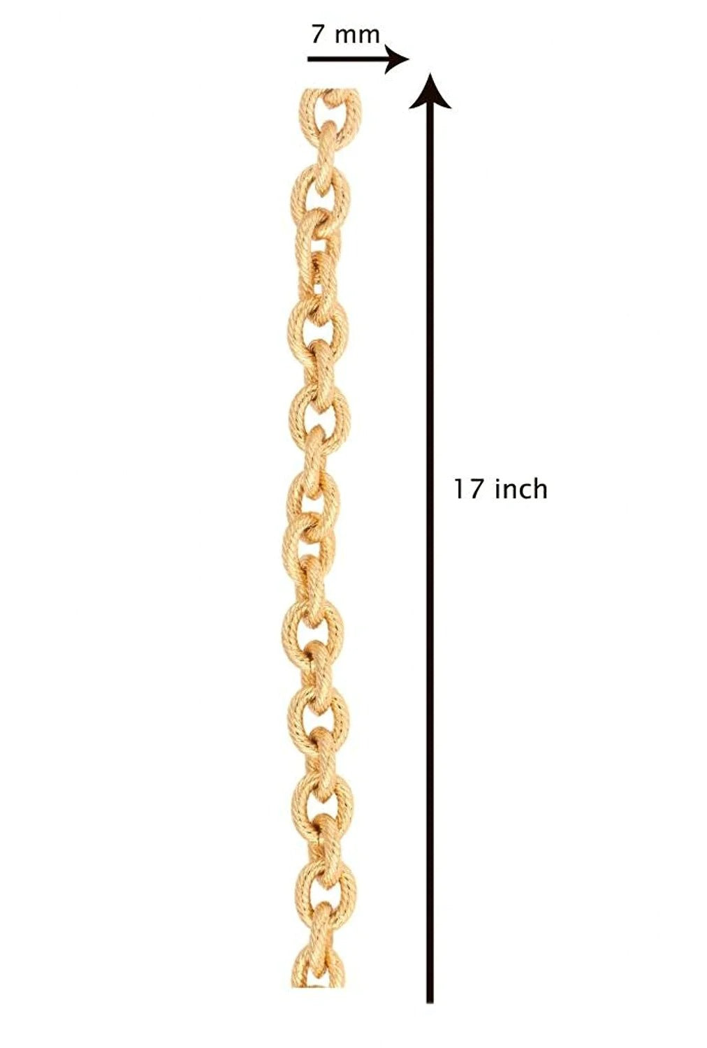 Gold-Plated Oval Belcher Anchor Links Chain, 18" for Men and Women
