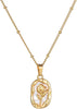 Gold Plated Rose Floral Pendant Anti Tarnish Necklace for Women