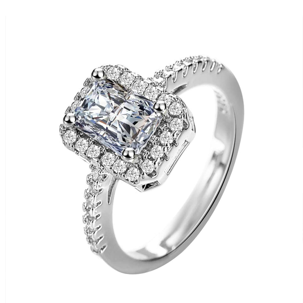 American Diamond Studded Rectangular Anti-Tarnish Adjustable Finger Ring for Women