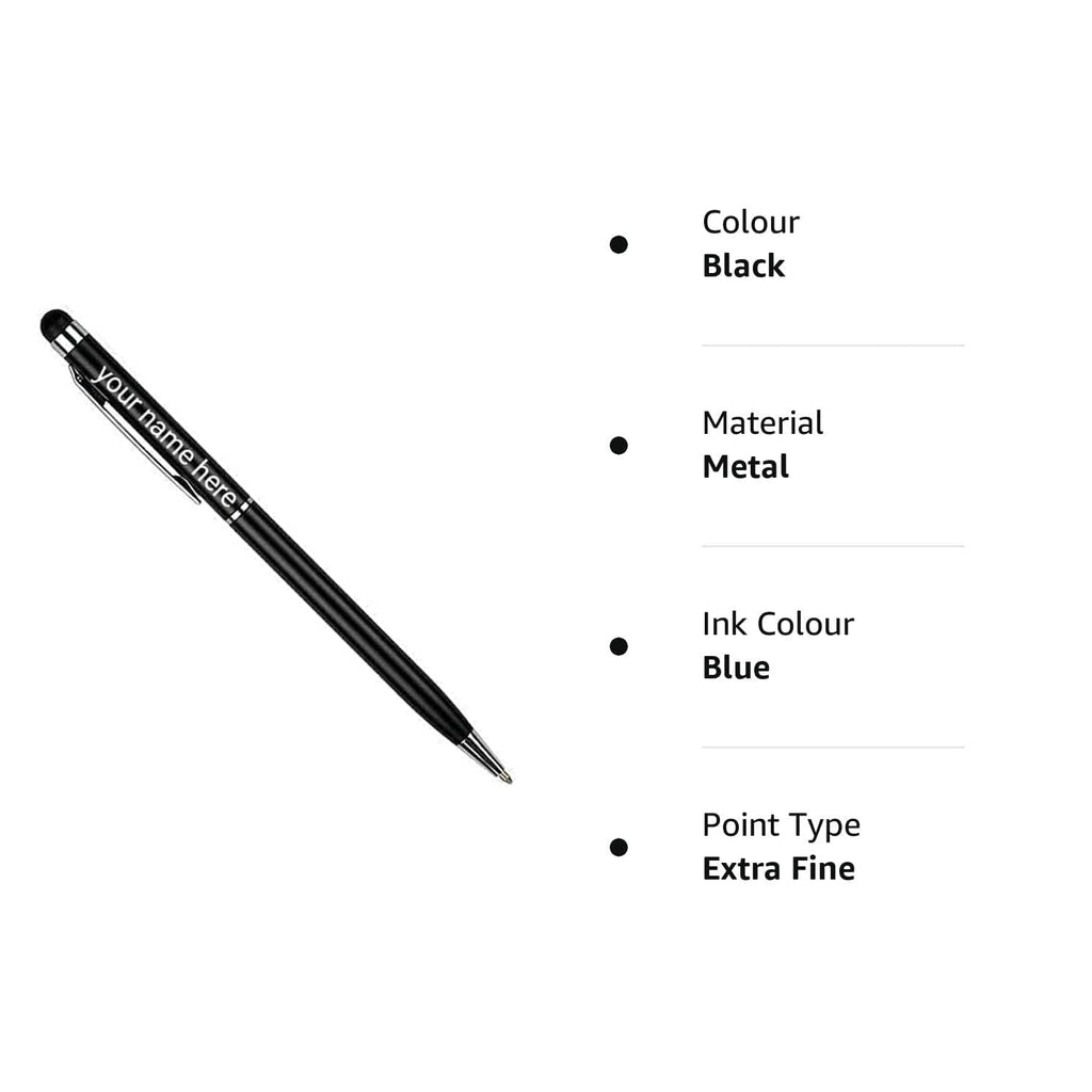 Sleek Black Metal Dual-Use Capacitive Pen: Perfect for All Touch Screen Devices and Gifting