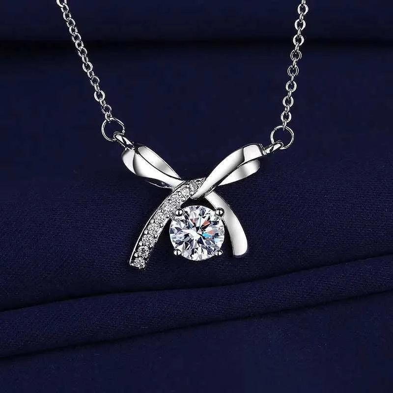 Crystal Studded Infinity Stone Anti Tarnish Pendant Necklace for Women