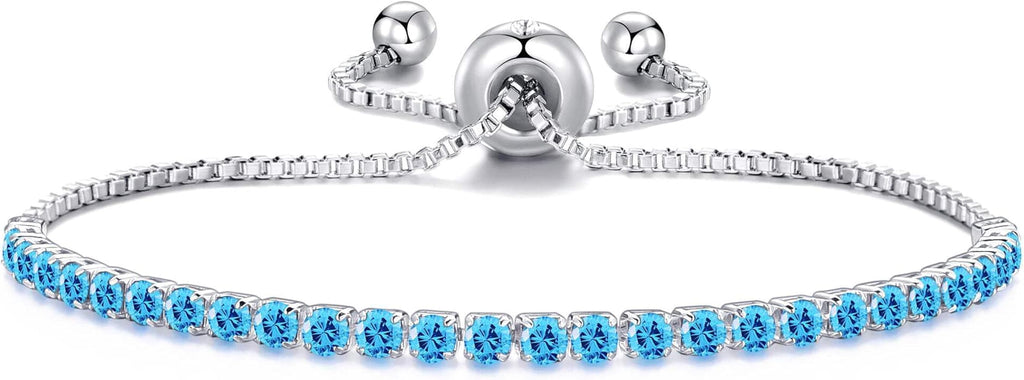 Stainless Steel Round Cut Cubic Zirconia White Anti Tarnish Tennis Bracelet for Women