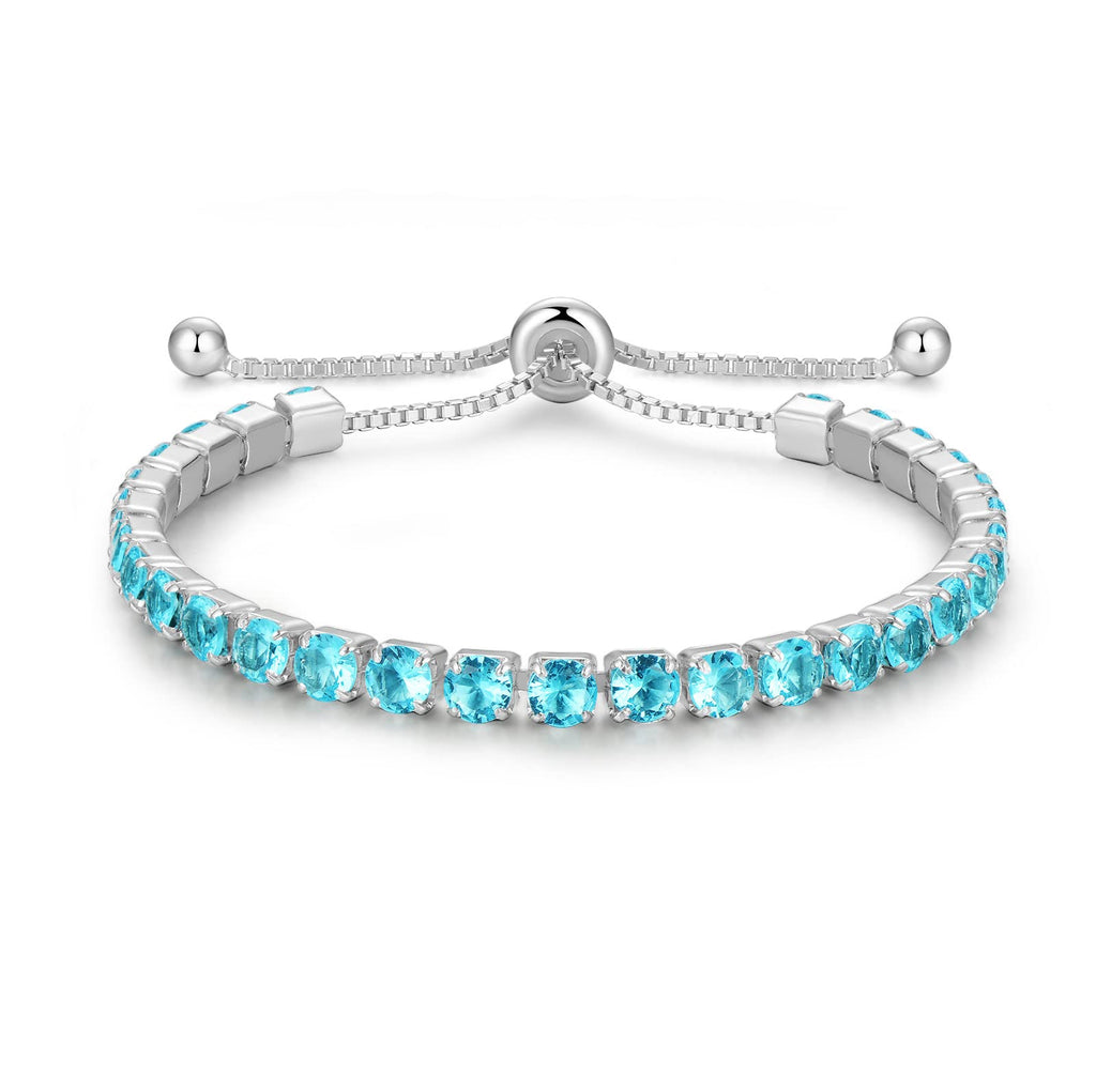 Stainless Steel Round Cut Cubic Zirconia White Anti Tarnish Tennis Bracelet for Women