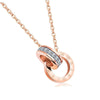 Chic Circular Crystal Clavicle Necklace with Roman Numerals - Elegant Jewelry for Women