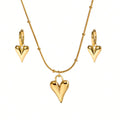 Gold-Plated Anti-Tarnish Heart-Themed Jewelry Set for Women & Girls