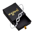Adjustable Infinity Bracelet with Cubic Zirconia - Simple & Elegant Crystal Inlay Jewelry, Perfect Gift