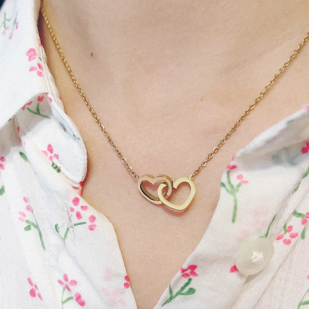 Gold Plated Anti-Tarnish Heart Pendant Necklace for Women