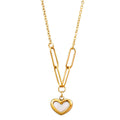Trendy Gold-Plated Anti-Tarnish Heart Themed Pendant Necklace for Women
