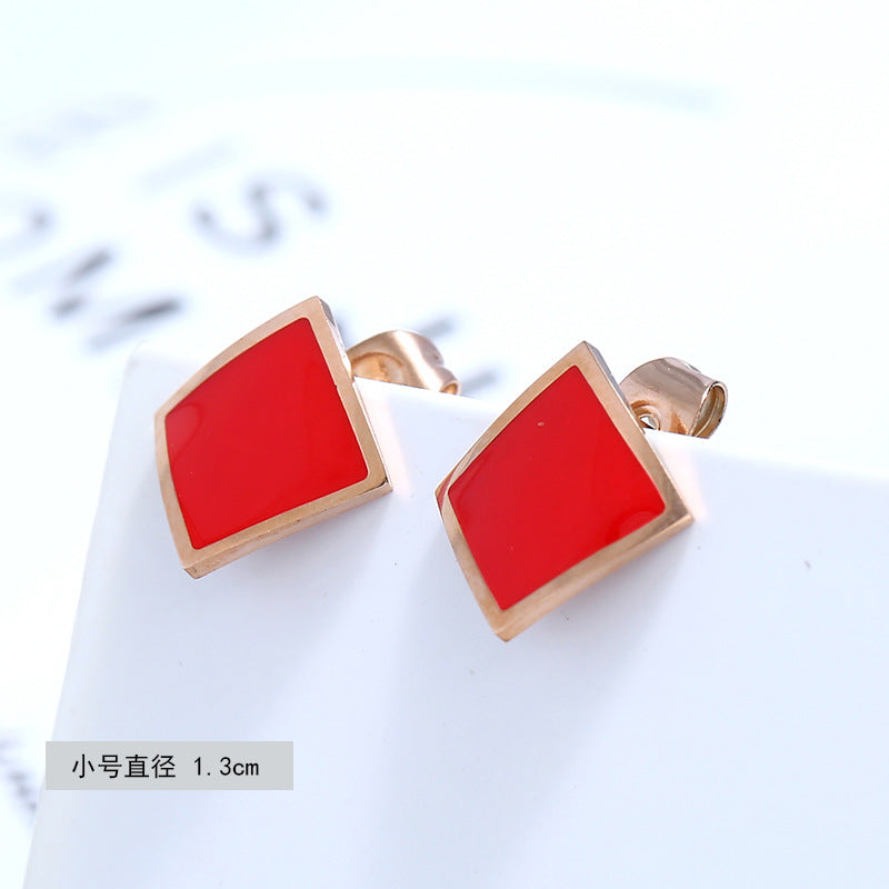 Fashion White Square Shape Studs Earrings for Women