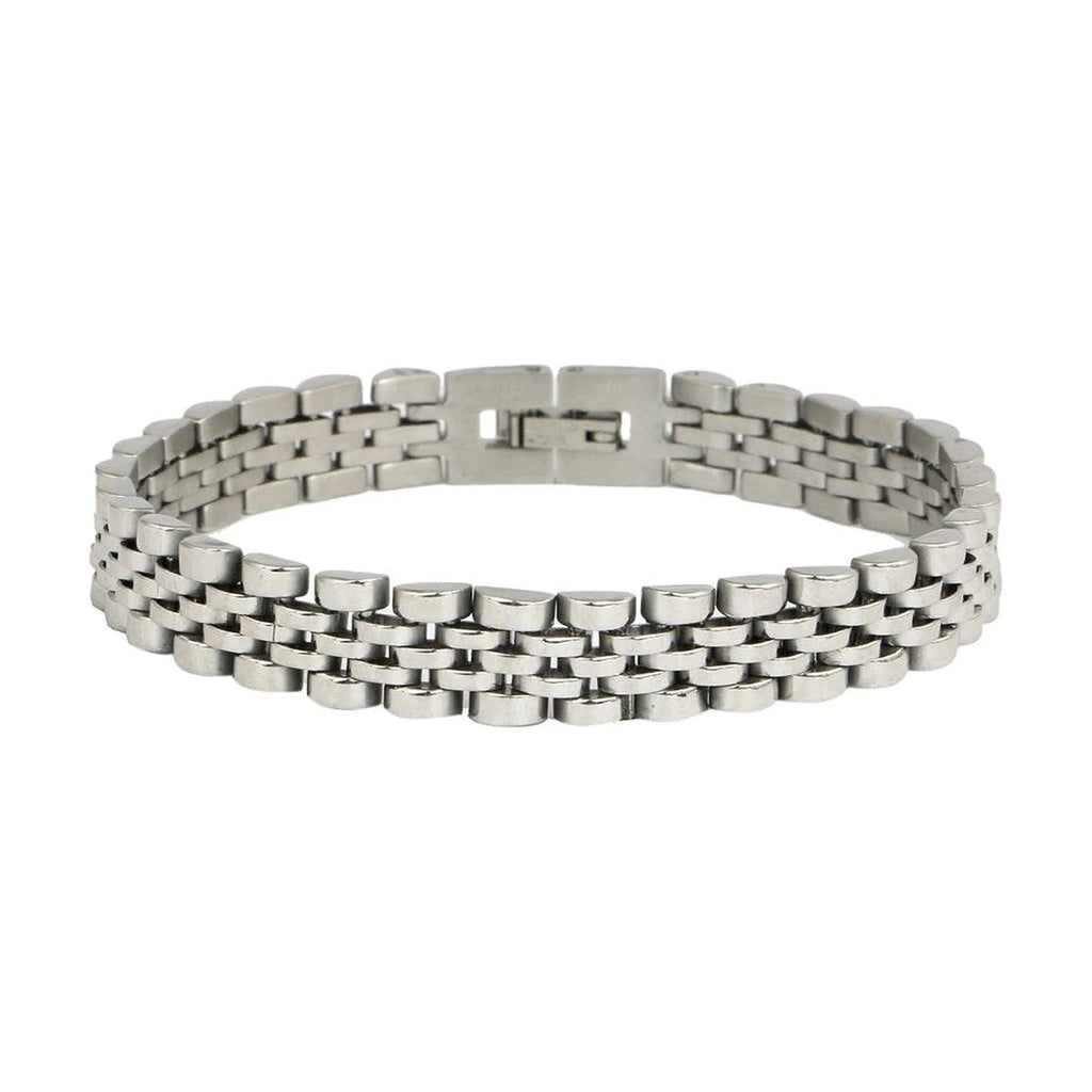 Stylish Silver Plated 316L Stainless Steel Bracelet for Men