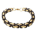 Black Gold Plated Byzantine Stainless Steel Bracelet for Men