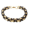 Black Gold Plated Byzantine Stainless Steel Bracelet for Men