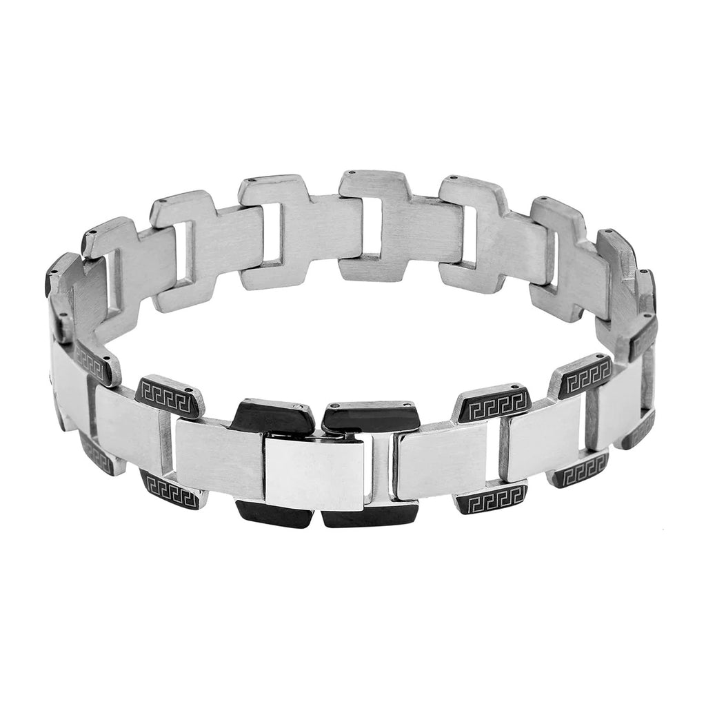 Black Silver Strand Bracelet - 316L Stainless Steel - Trendy Men's Bracelet