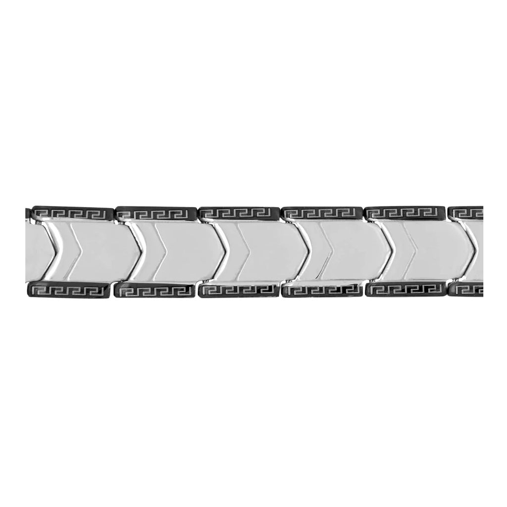 Black Silver Strand Bracelet - 316L Stainless Steel - Trendy Men's Bracelet