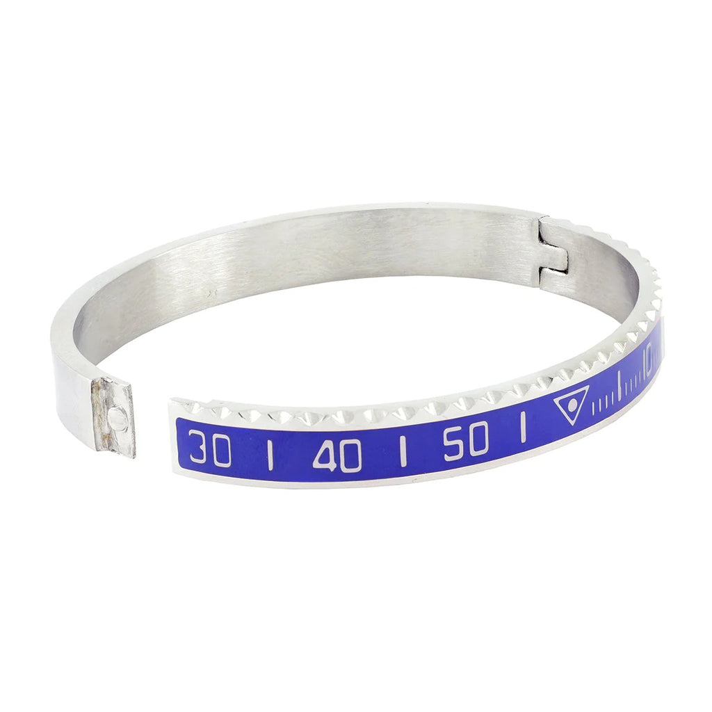 Rev Up Your Style with our Speedometer Biker Silver Stainless Steel Kada Bangle Bracelet for Men