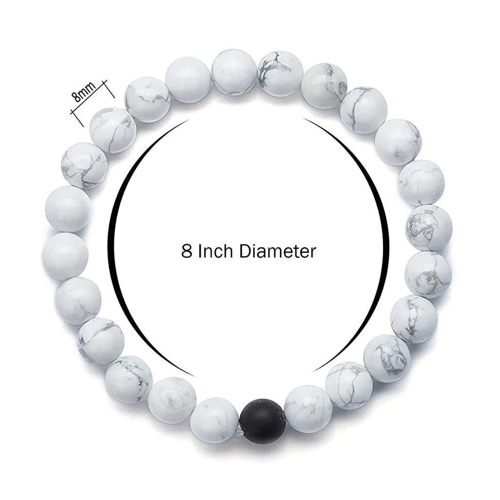 Distance Bracelet with Howlite Lava Reiki Meditation Yoga Healing Beads