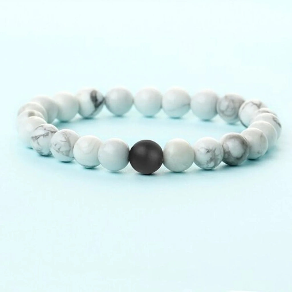 Distance Bracelet with Howlite Lava Reiki Meditation Yoga Healing Beads