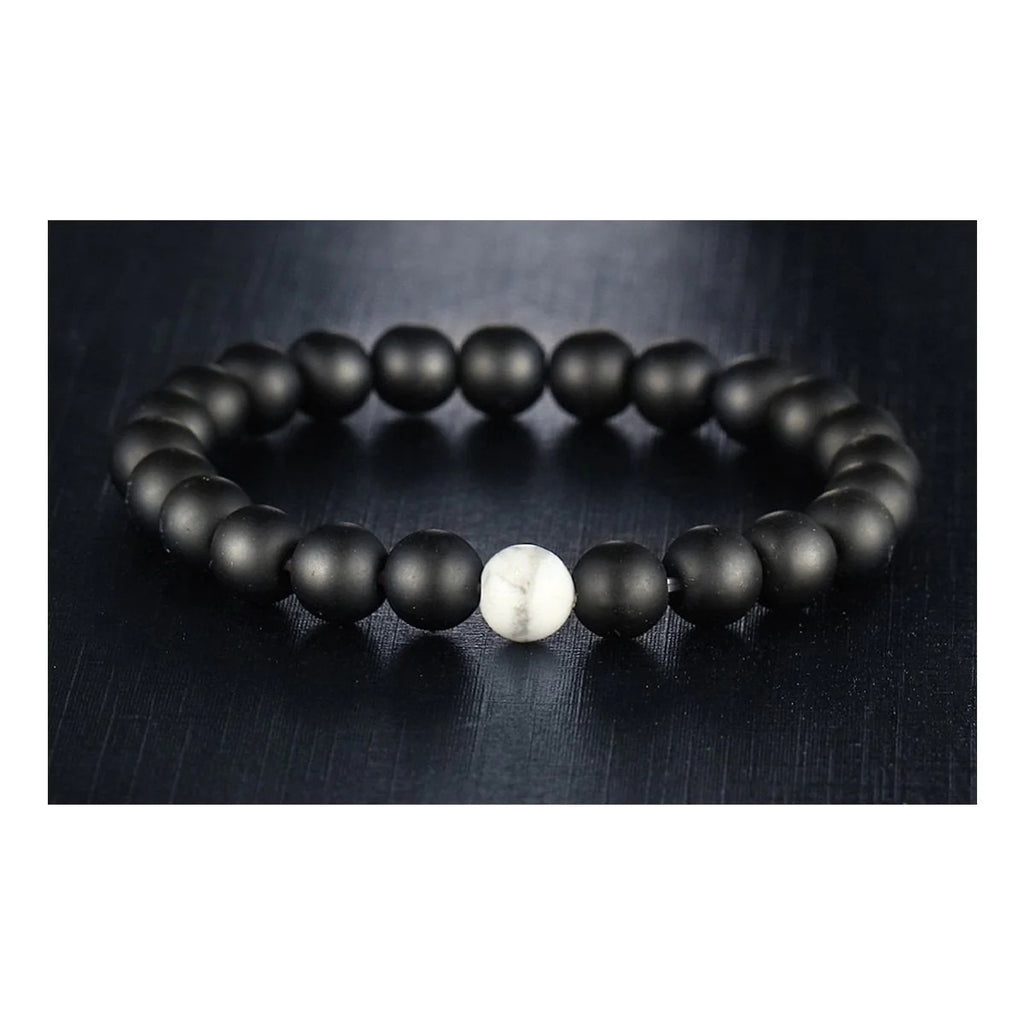 Distance Bracelet with Onyx Lava Reiki Meditation Yoga Healing Beads