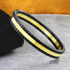 German Luxury Designer Black 18K Gold Solid & Neon Black Stainless Steel Men's Bracelet