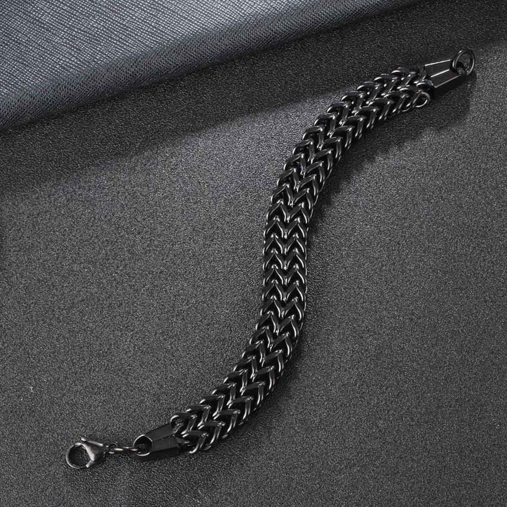 Stylish Glossy Silver Bracelet - Wheat Design - 316L Stainless Steel - Trendy Men's Jewelry