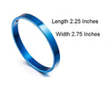 Personalized Engraved High Polished Plain Blue 316L Stainless Steel Kada Bangle Bracelet for Men