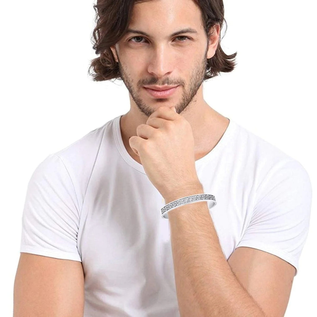 Men's Daily Wear 18K Stainless Steel Oval Bangle Bracelet