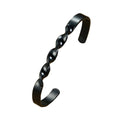 Sleek Daily Wear Slim Black Stainless Steel Cuff Kada Bangle Bracelet Men
