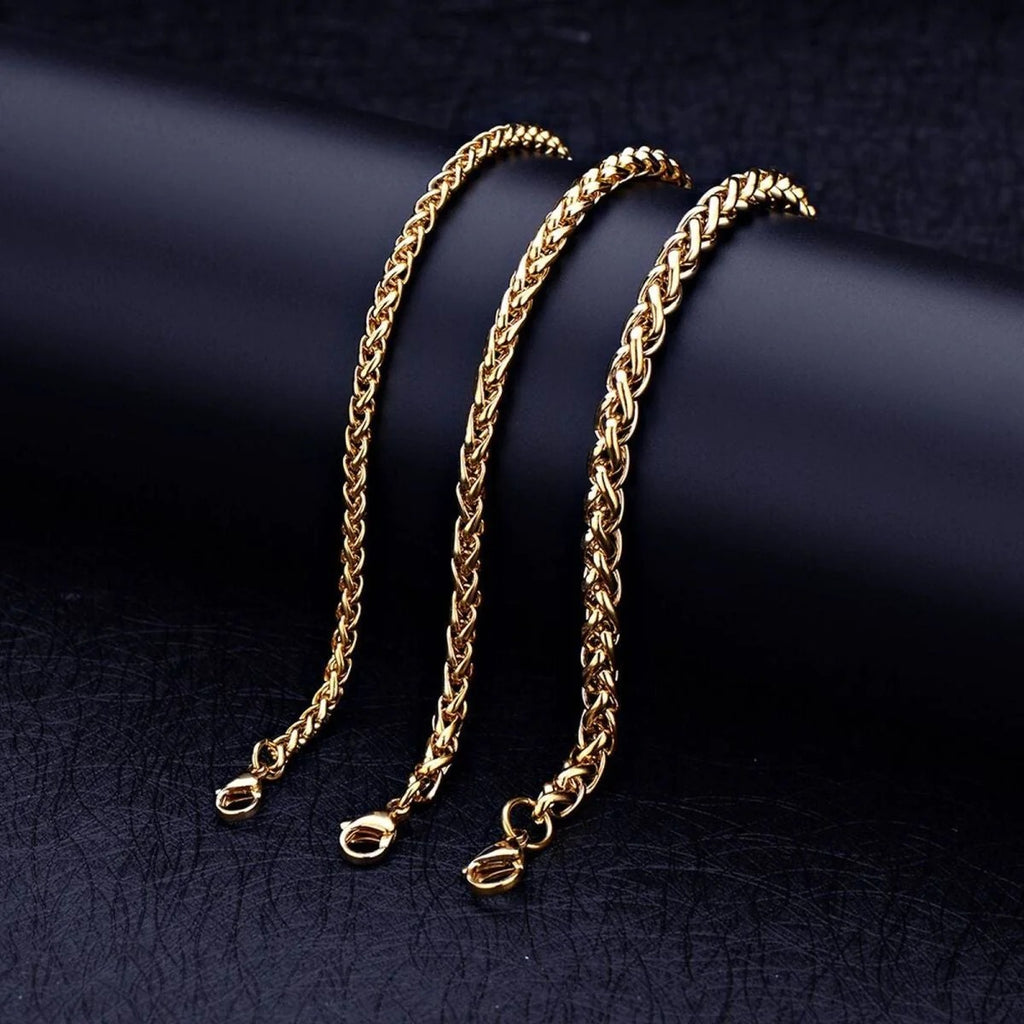 Spiga Franco 22K Gold 316L Stainless Steel Smooth Bracelet - Elegance and Durability Redefined
