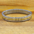 Unmatched Elegance Premium Stretch Gold Silver 316L Stainless Steel Watch Strap Bracelet for Men