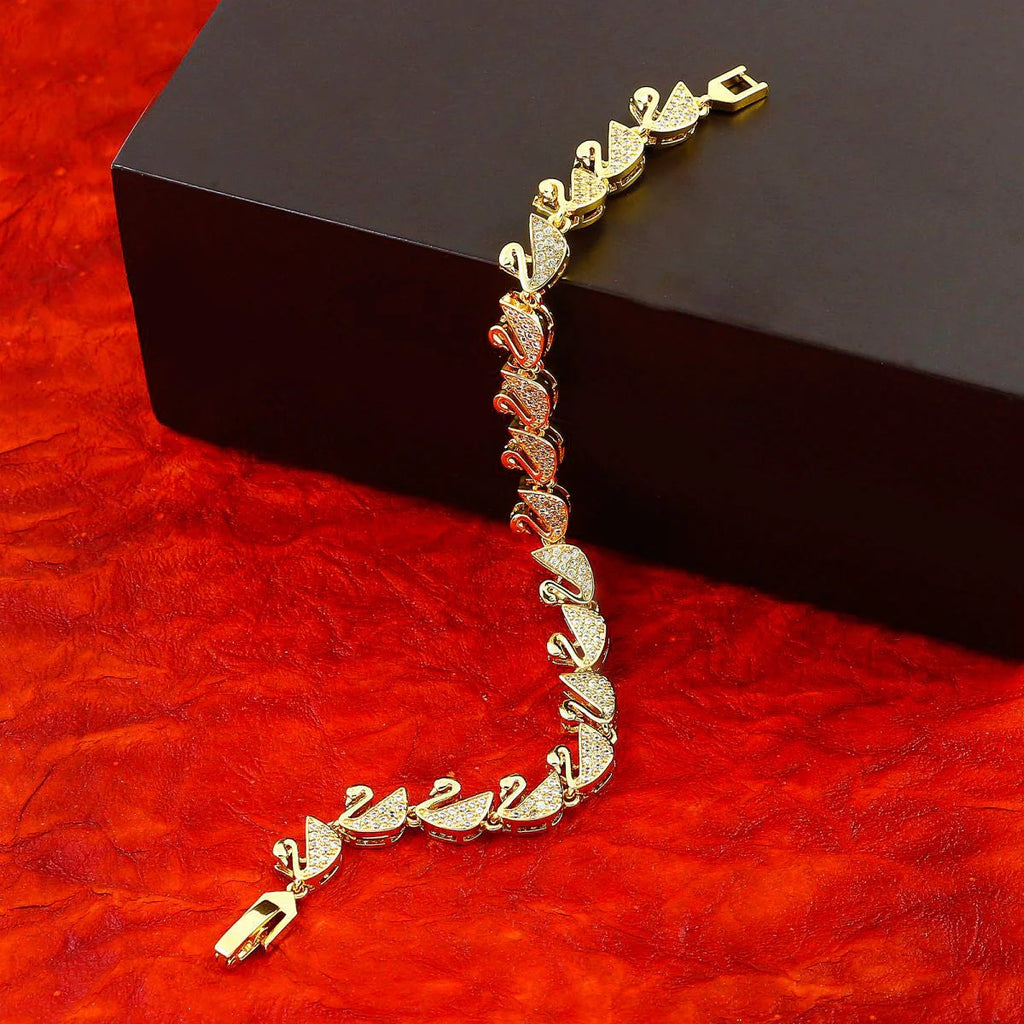 American Diamond Tennis Bracelet with Swan Silver Cubic Zirconia for Women